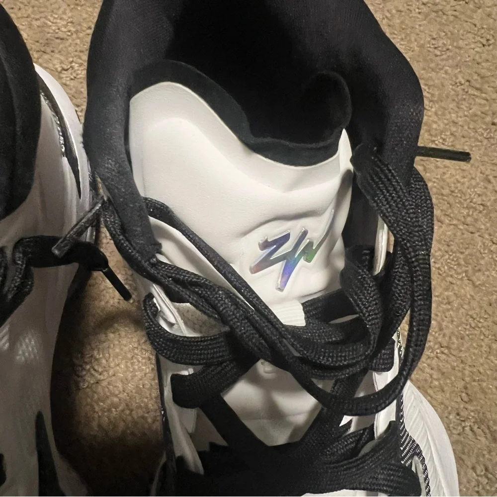Nike Air Jordan Zion 1 TB in the white, black, and grey "Oreo" colorway - Picture 3 of 10